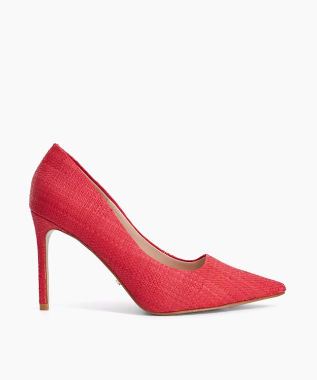 Assured Coral - Raffia Court Shoes