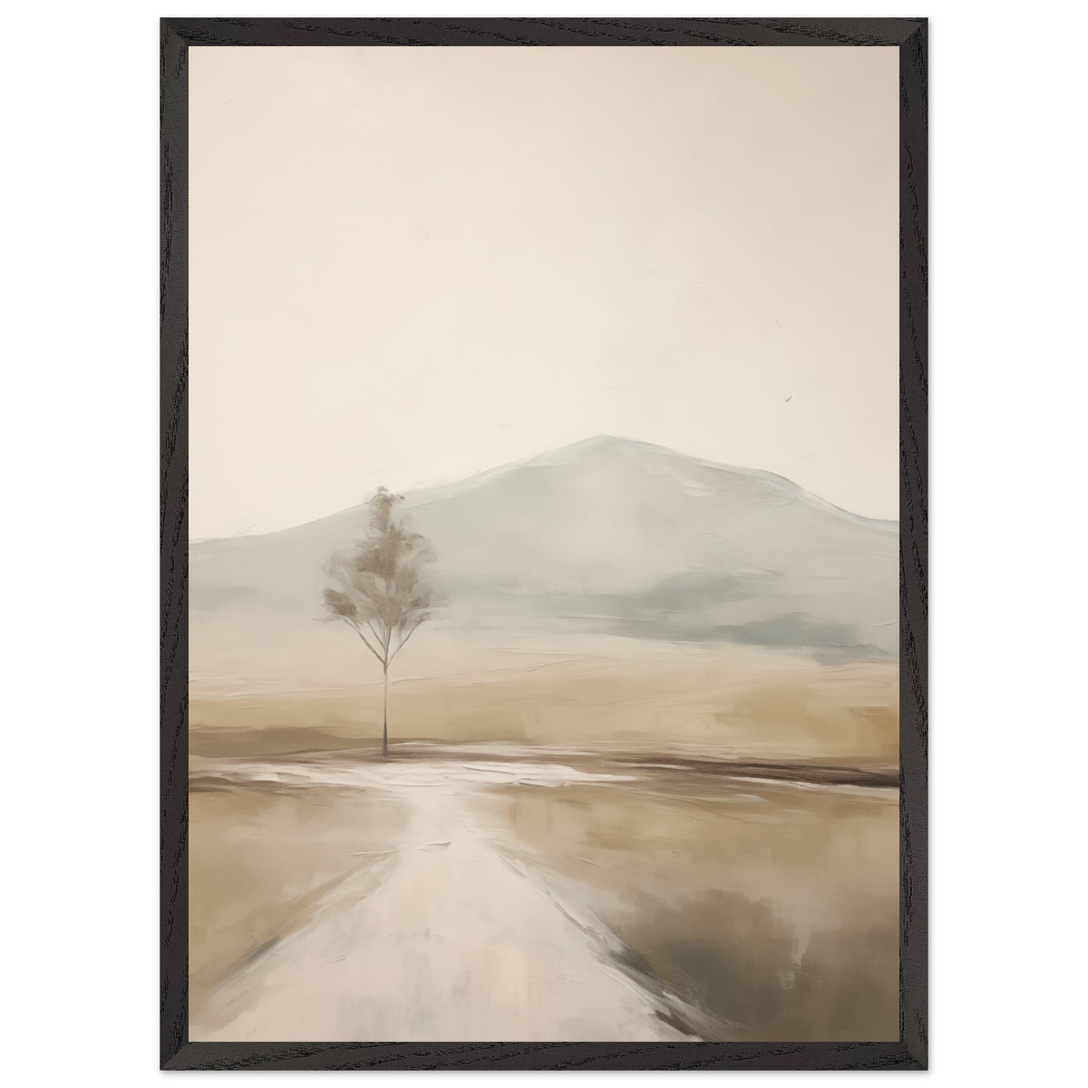 Artfulprints Poster met Lijst Abstract - Tree path  - 50x70 cm - Taupe
