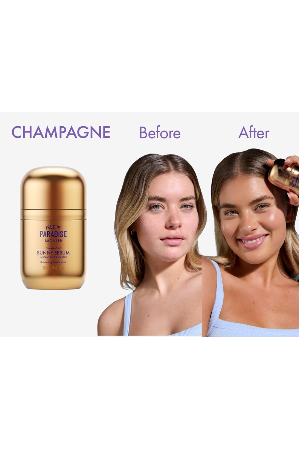 Isle Of Paradise Sunny Serum Instant Face Bronzer 30ml