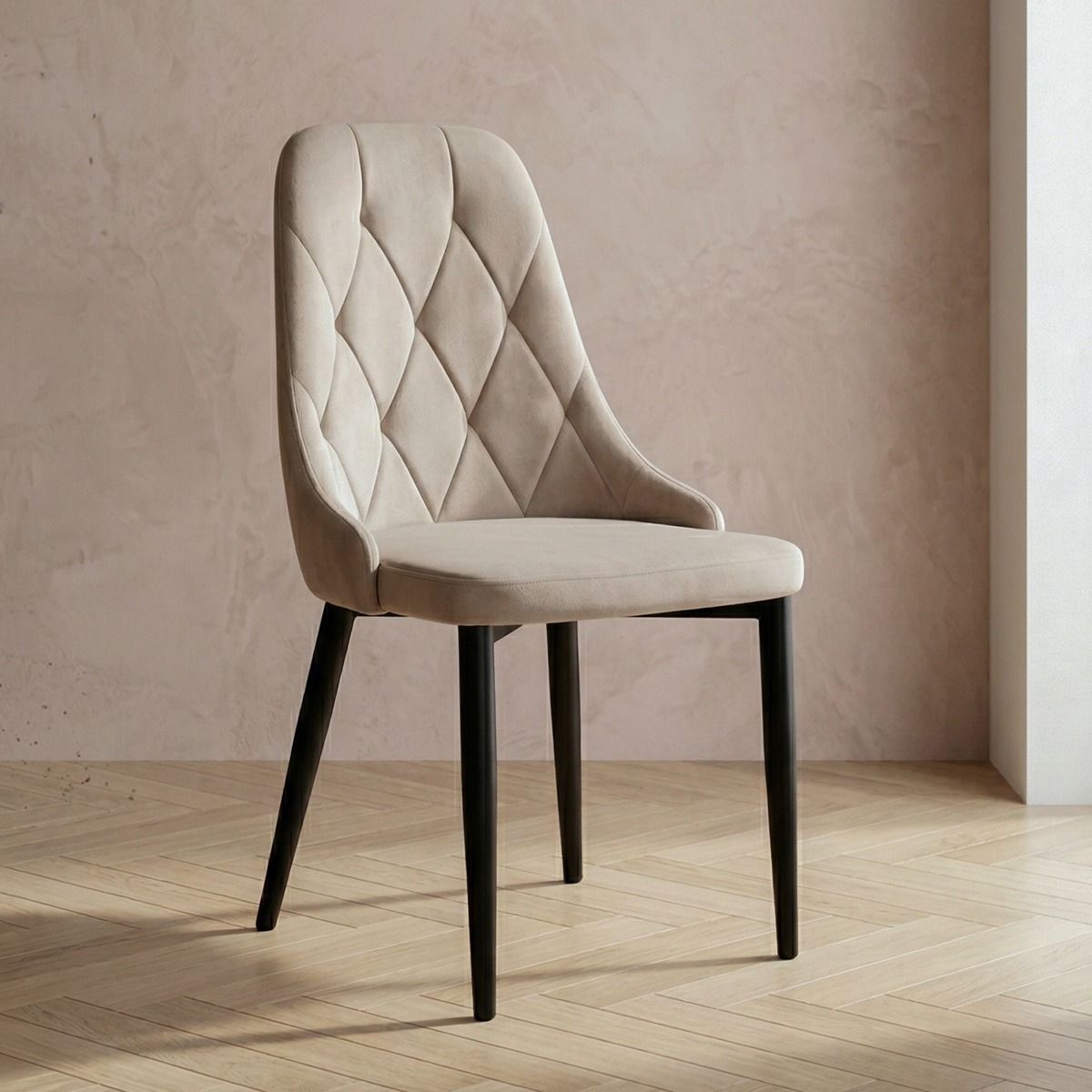 Krzesło LOUIS QUILTER welurowe beżowe 46,5x58x88 cm