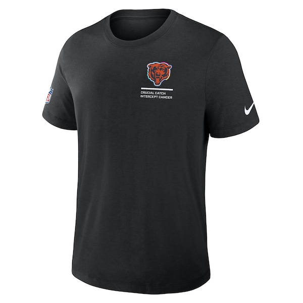 Chicago Bears Nike Tall 2025 NFL Crucial Catch Tri-Blend Dri-FIT T-Shirt - Black