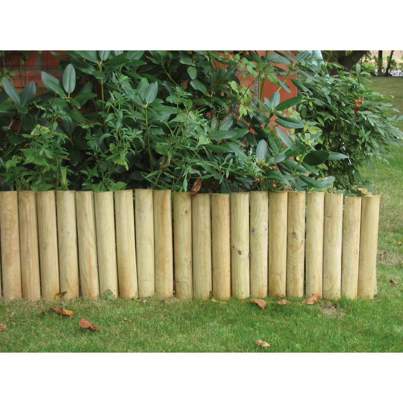 Bordure demi ronde en bois traitée autoclave 180 x 20 x 5 cm SOLID