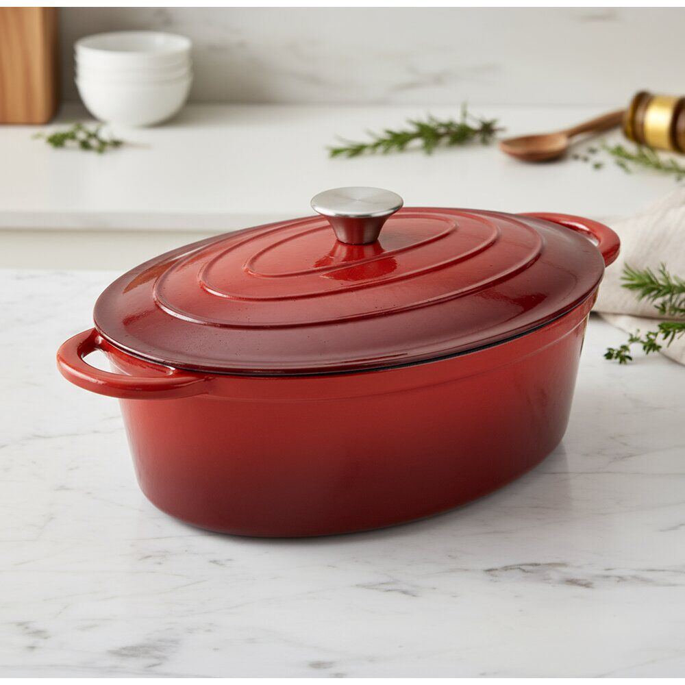 Cocotte ovale 4,3L fonte rouge tous feux dont induction 30x23xH11cm