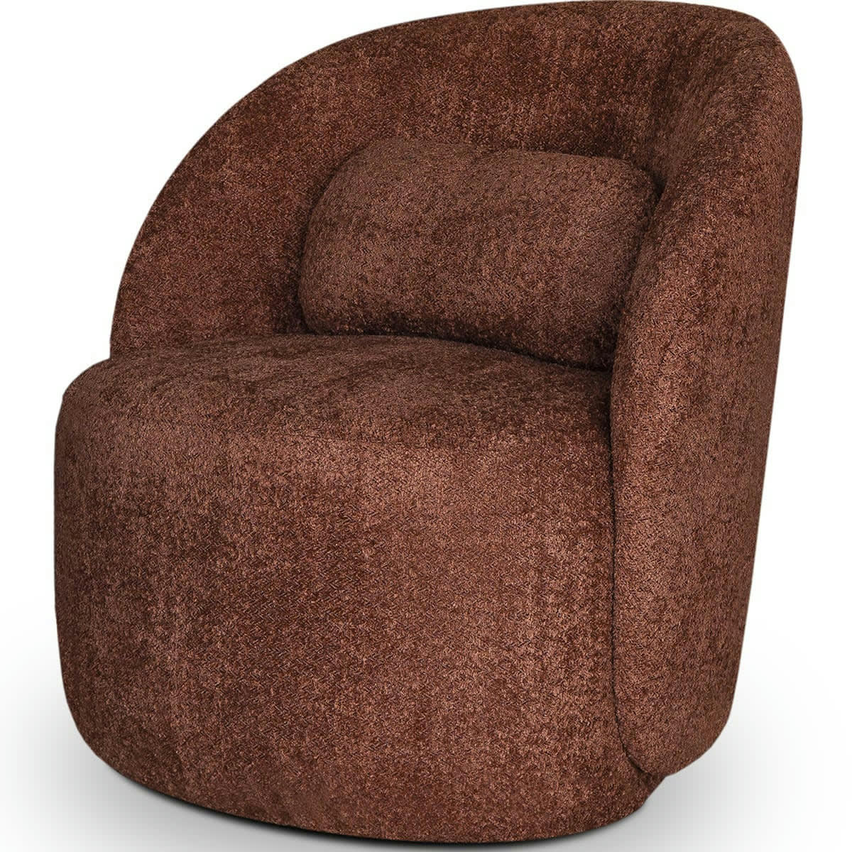 RONDO - Fauteuil en tissu bouclette terracotta