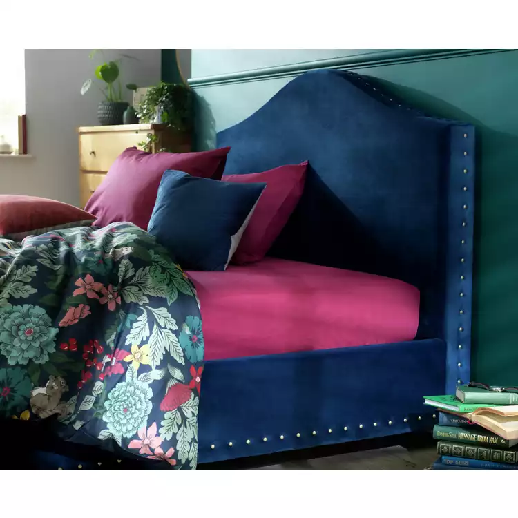 Habitat Cotton Rich 180 TC Plain Berry Fitted Sheet - Single