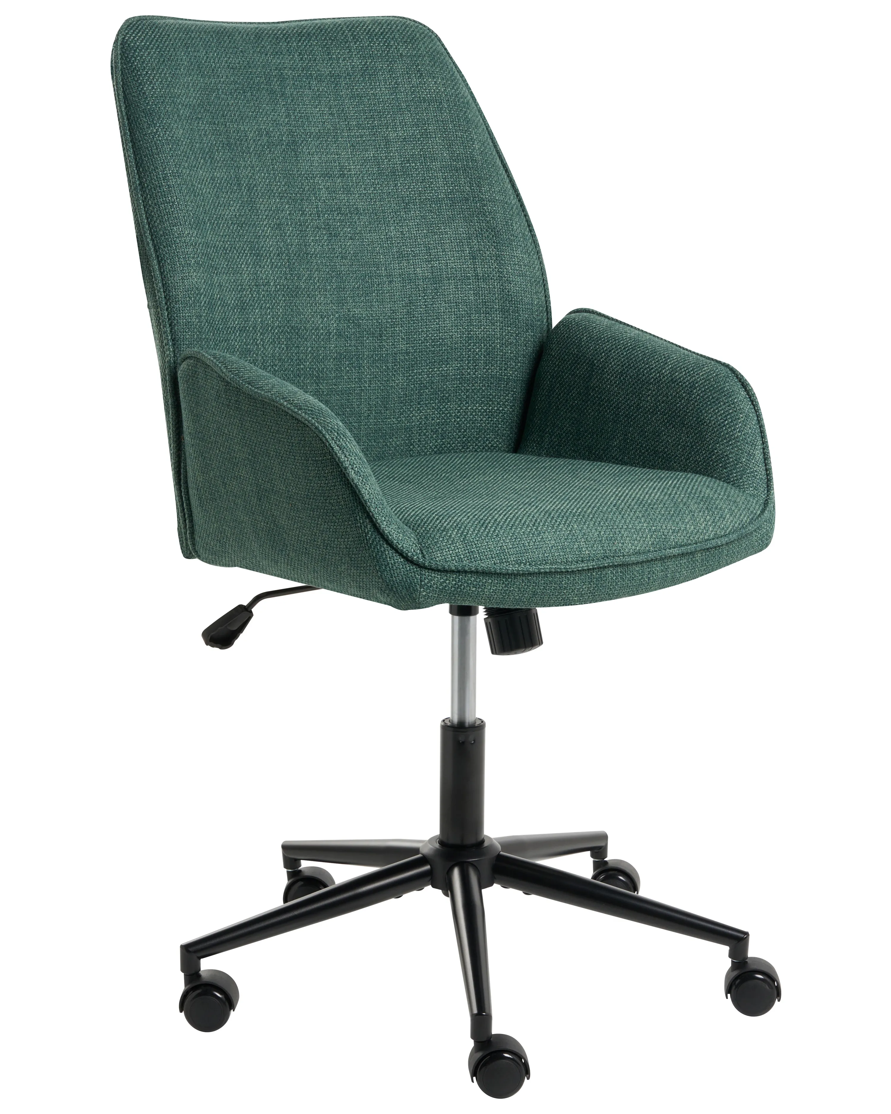 Office Chair CASTILE Faux Linen Dark Green