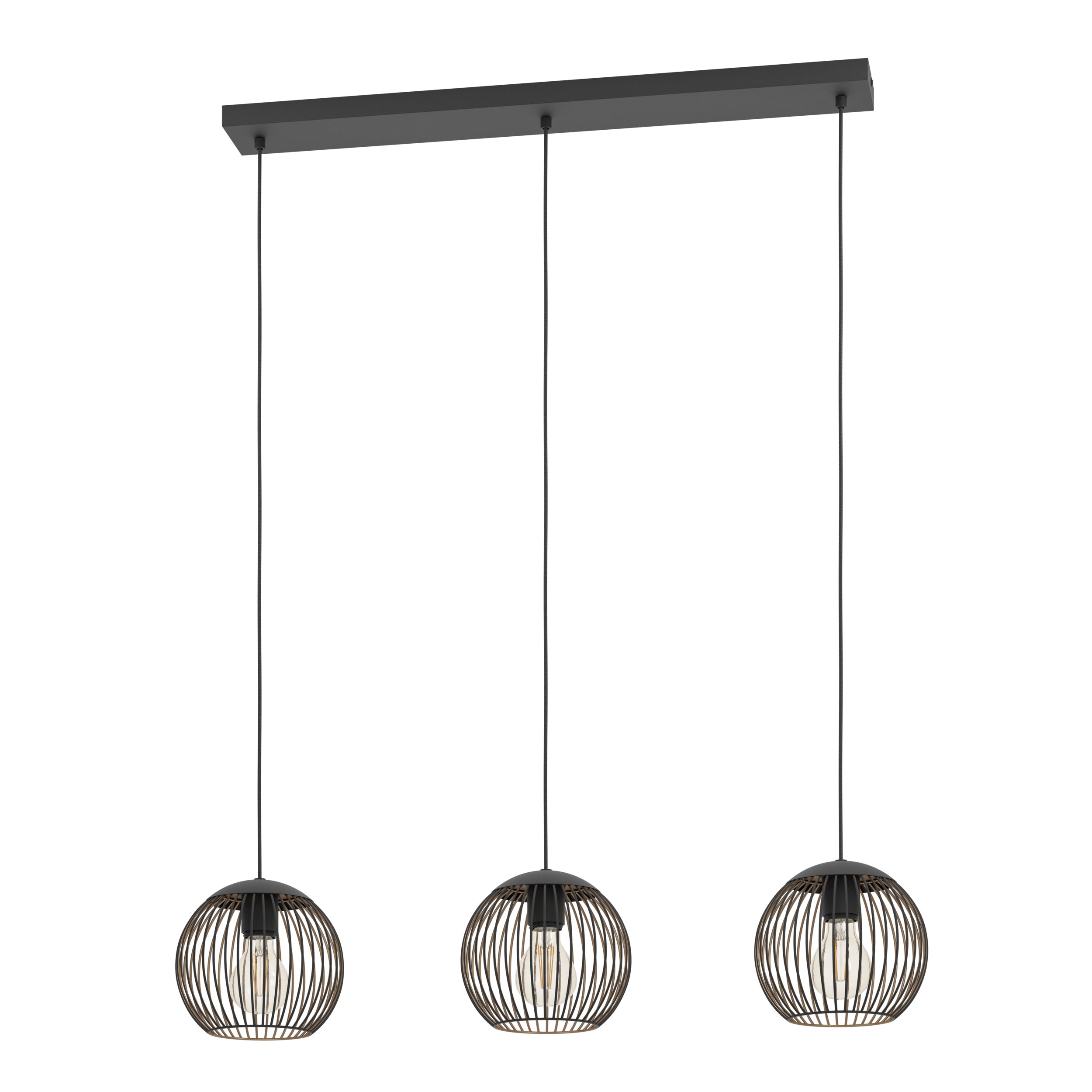 EGLO hanglamp Almanzora - e27 - 90 cm - zwart/koper