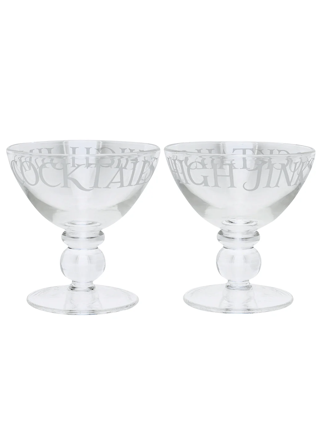 Black Toast Set Of 2 Cocktail Crystal Glasses