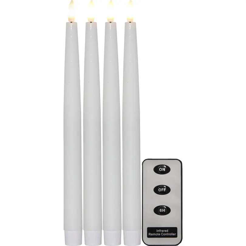 Stabkerze 4er-Set Dinner Flamme