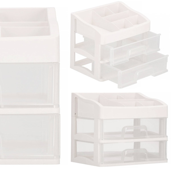 Organizer na kosmetyki 34x30x25cm pojemnik na biżuterię z przegródkami