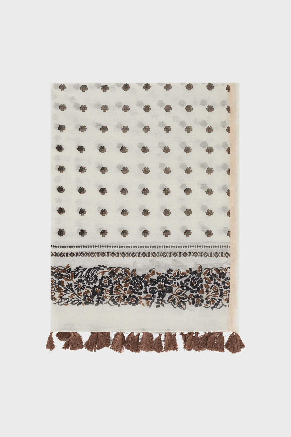 Etole à pompons en coton et soie - DAPHNE