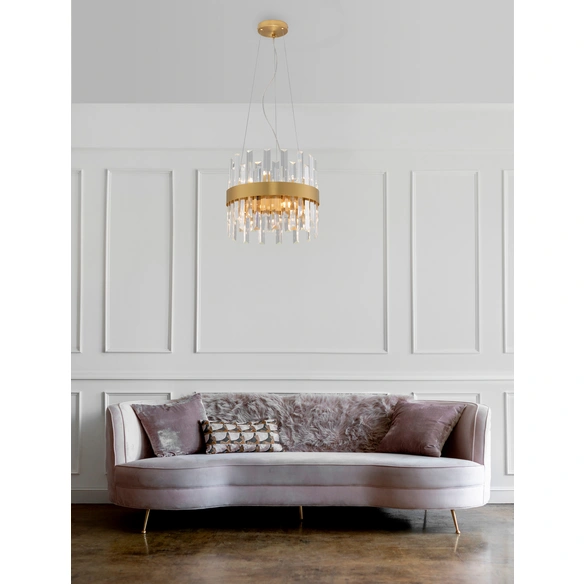 Pendelleuchte »Crown «, LED, 5 W, Höhe: 120 cm, satin/goldfarben