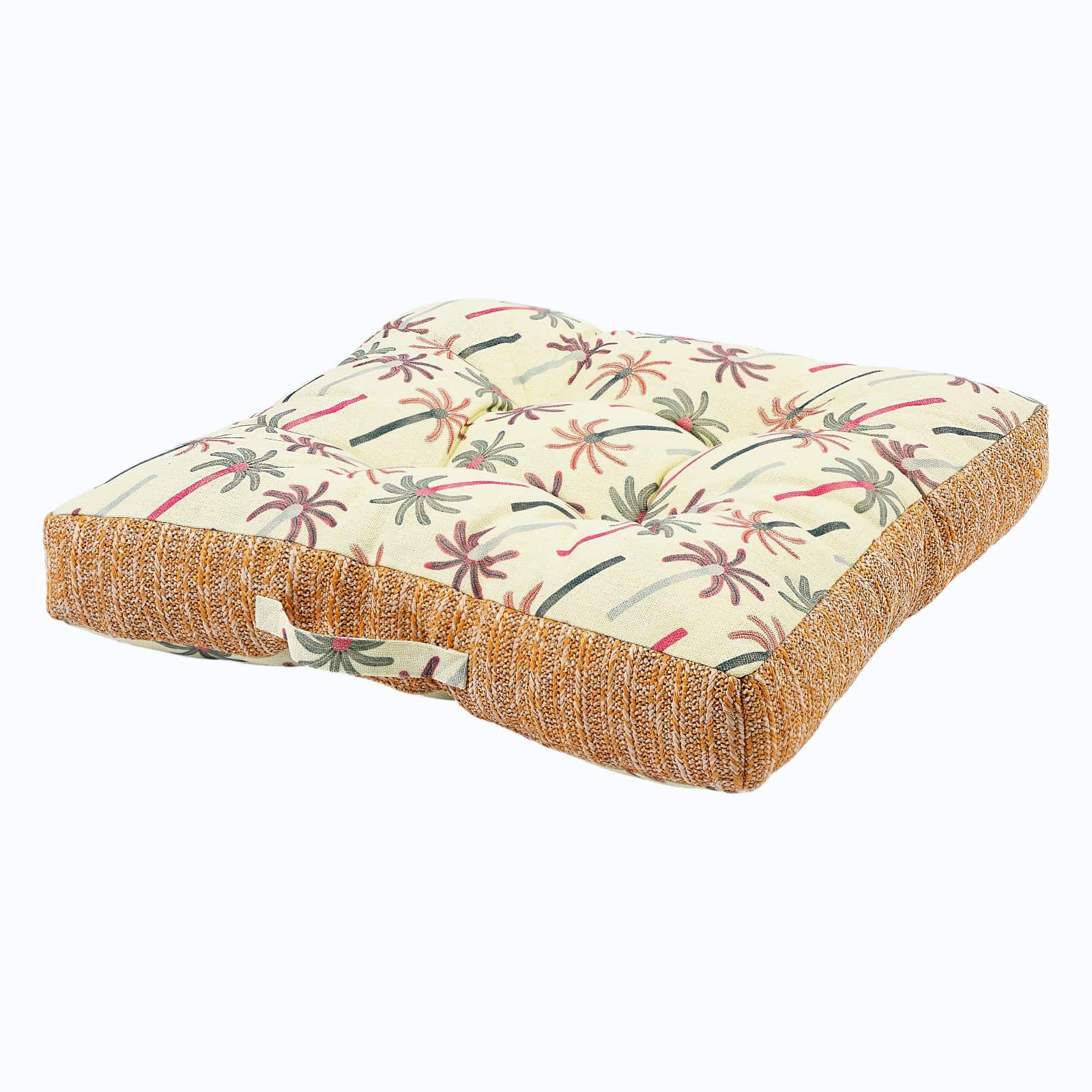 Outdoor-Sitzkissen Palmen Beige,L 600 x B 600 x H 100 mm