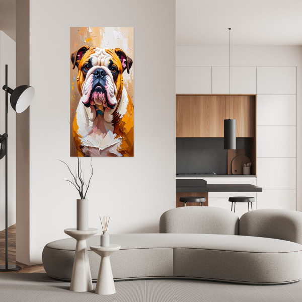 Naklejka na ścianęFeeby Buldog Pies Zwierzę Beżowy 40x80