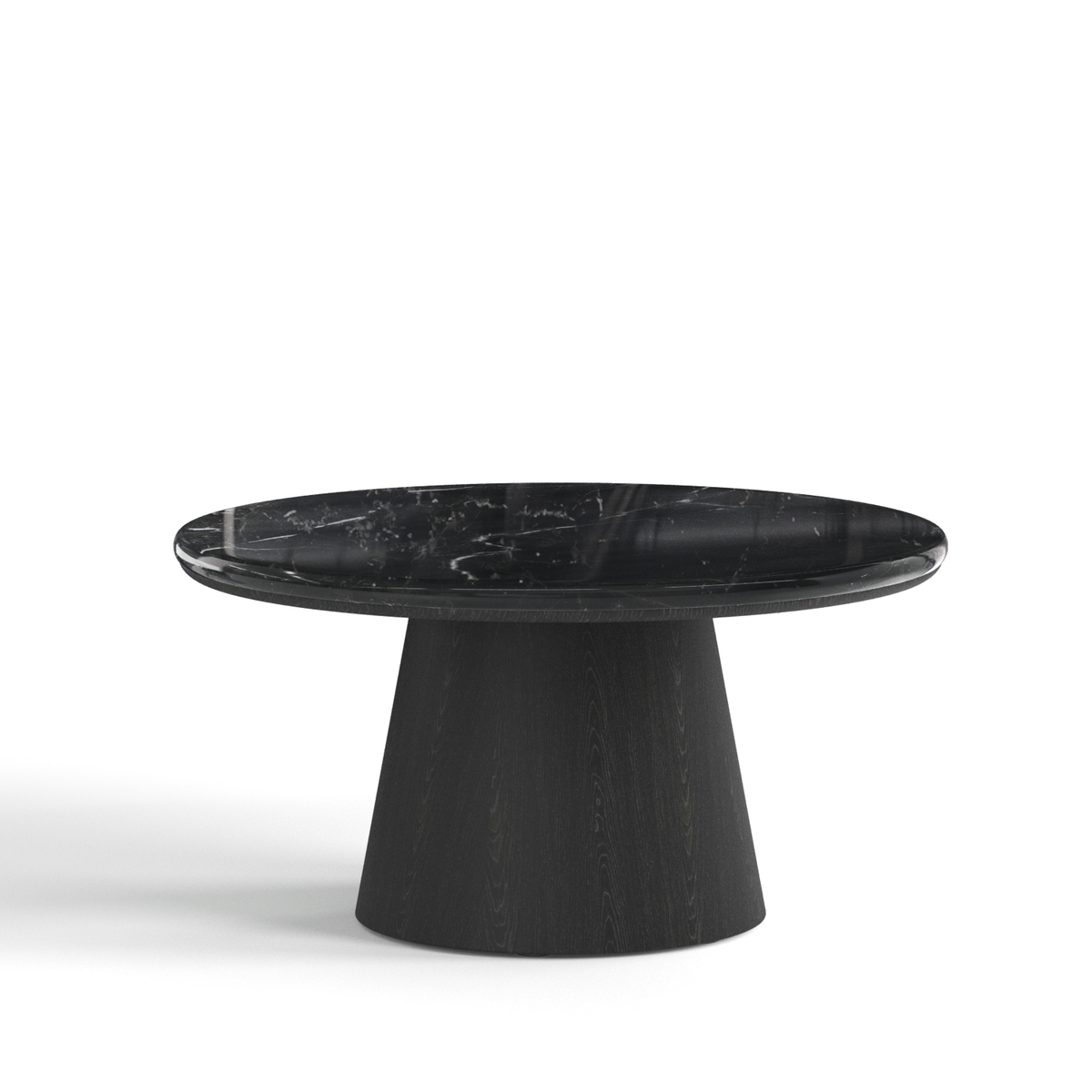 Premium Interiors - Salontafel - multiplex, zwarte eik en natuurlijk zwart marmer zwart marmer 80cm