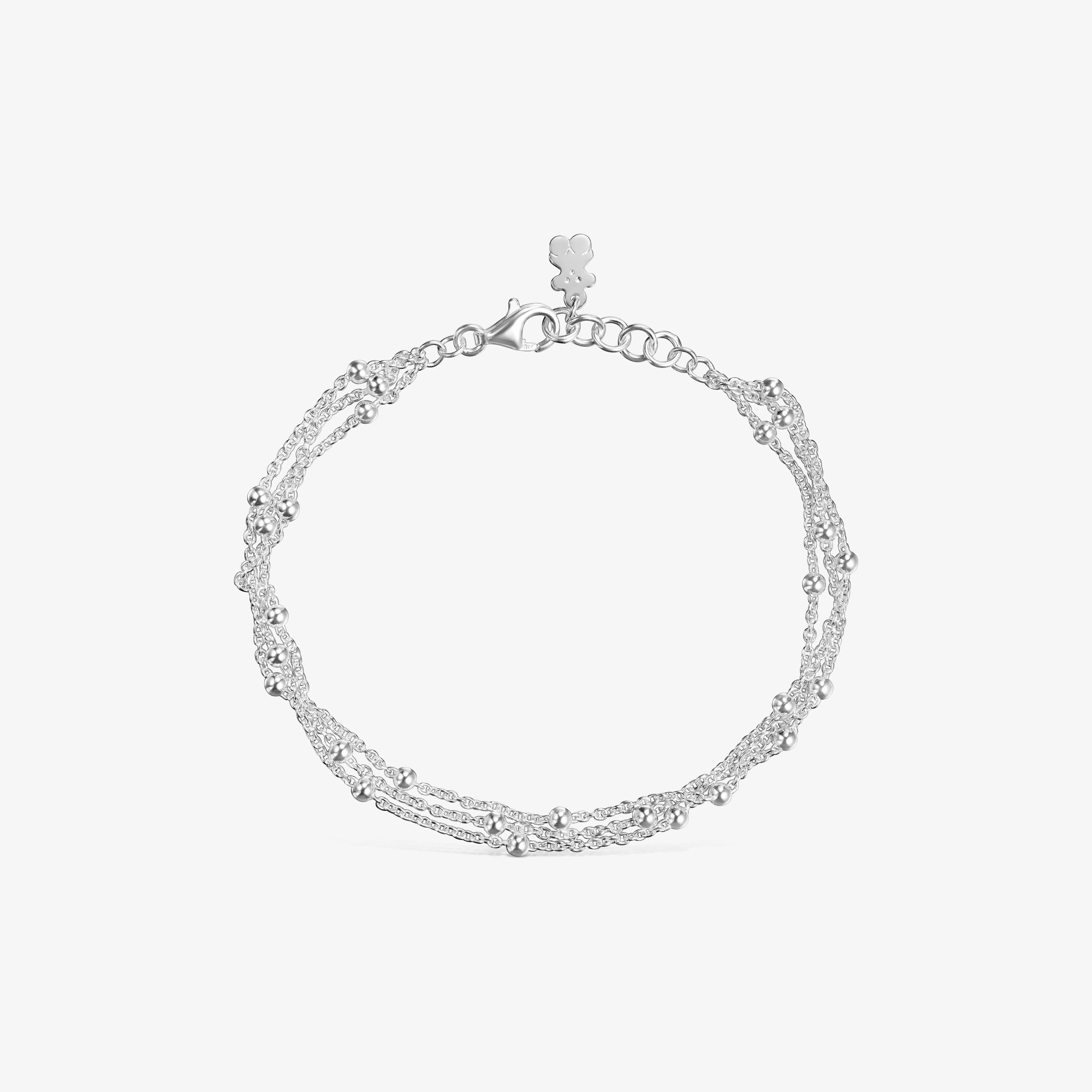 Pulsera triple cadena de plata Basicos