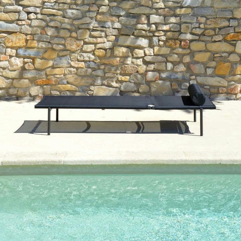 NAXOS - Chaise longue avec coussin empilable en aluminium et textilène