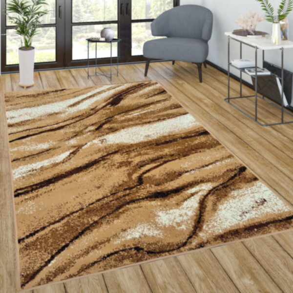 Dywan nowoczesny beżowy do salonu pokoju 006 - 70x130 cm - modny solidny
