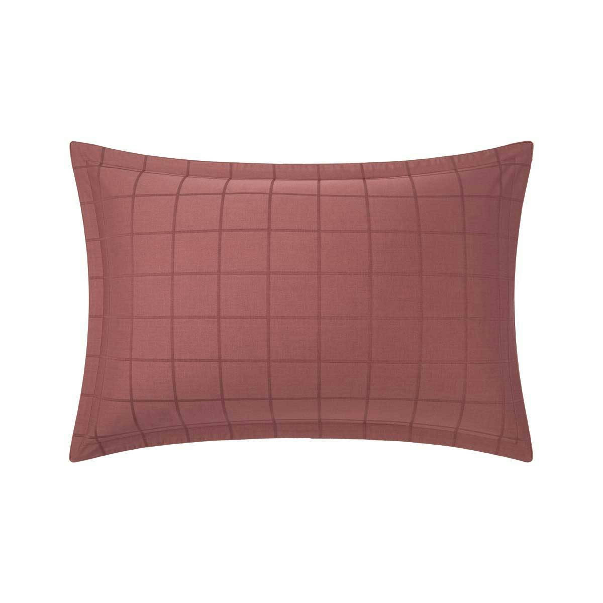 BAPTISTE - Taie d'oreiller en satin de coton marron 50 x 75 cm