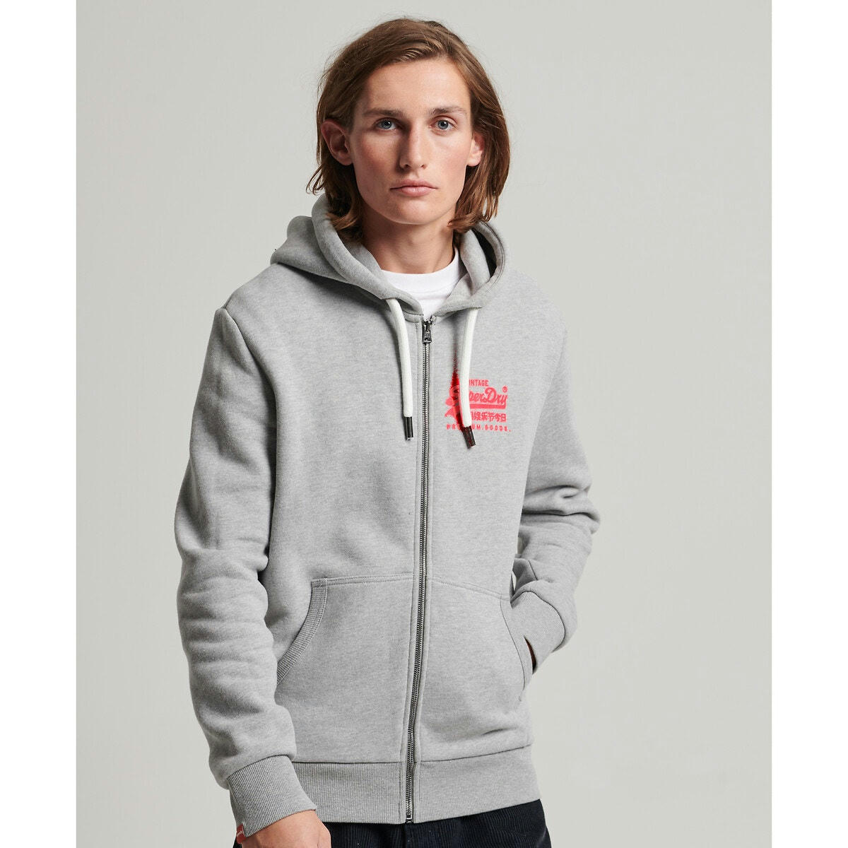 Sweat zippé capuche fixe