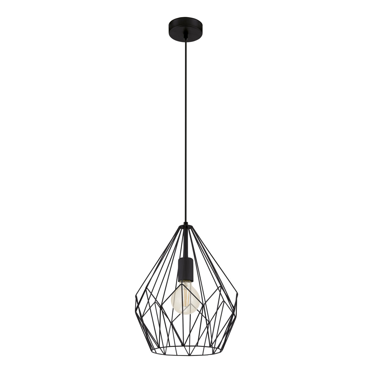 EGLO hanglamp Carlton - e27 - ø 31 cm - zwart