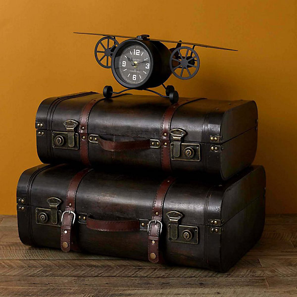 Horloge avion vintage à poser - 16 x 16 x 12.5 Type: Horloge et pendule