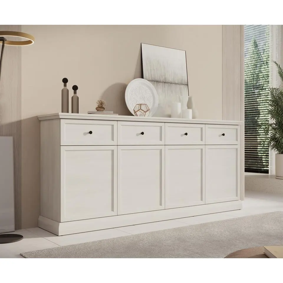 Meubella - Dressoir Leroy - Wit eiken - 193 cm