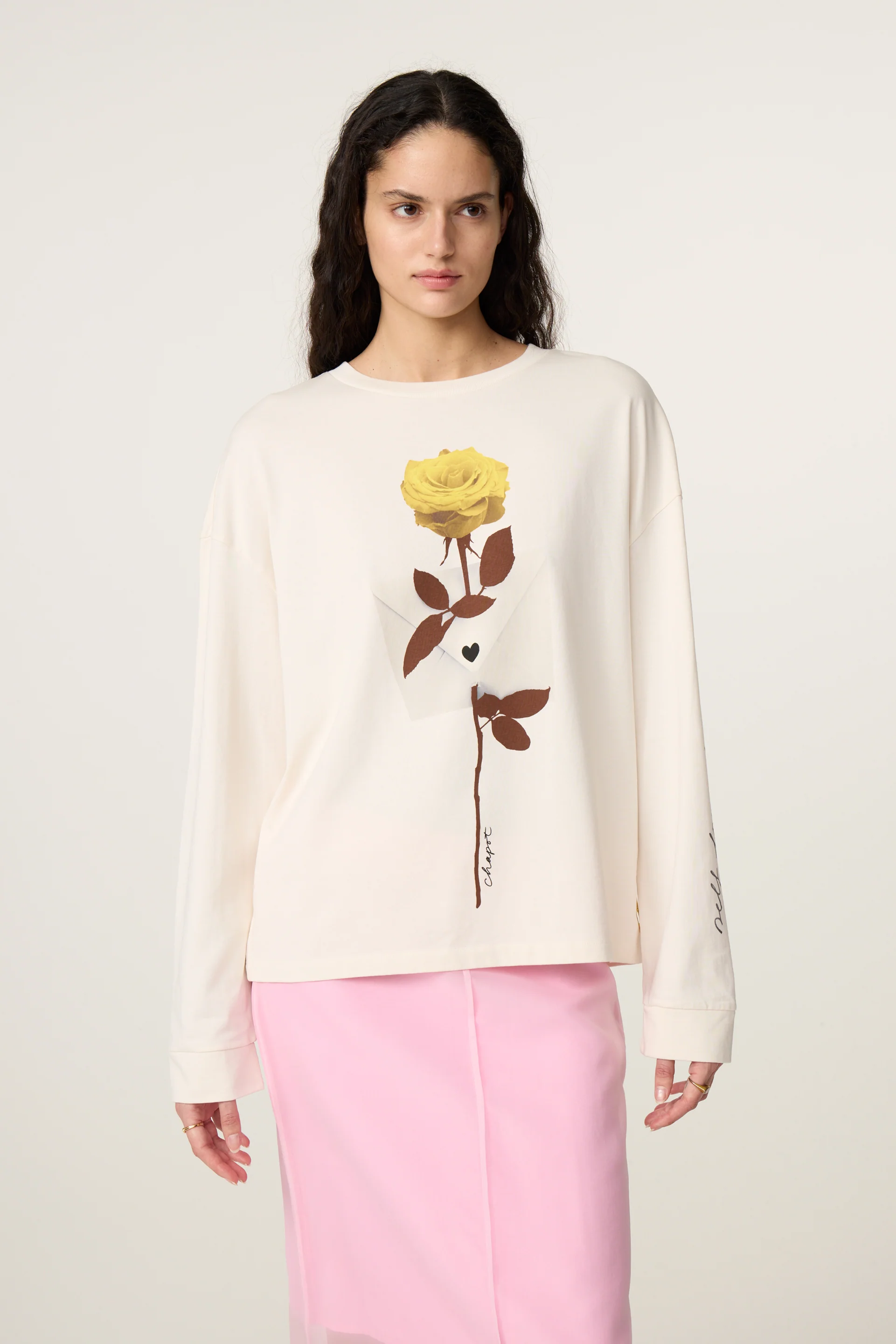 Phileine Rose LS T-shirt | Cosy White