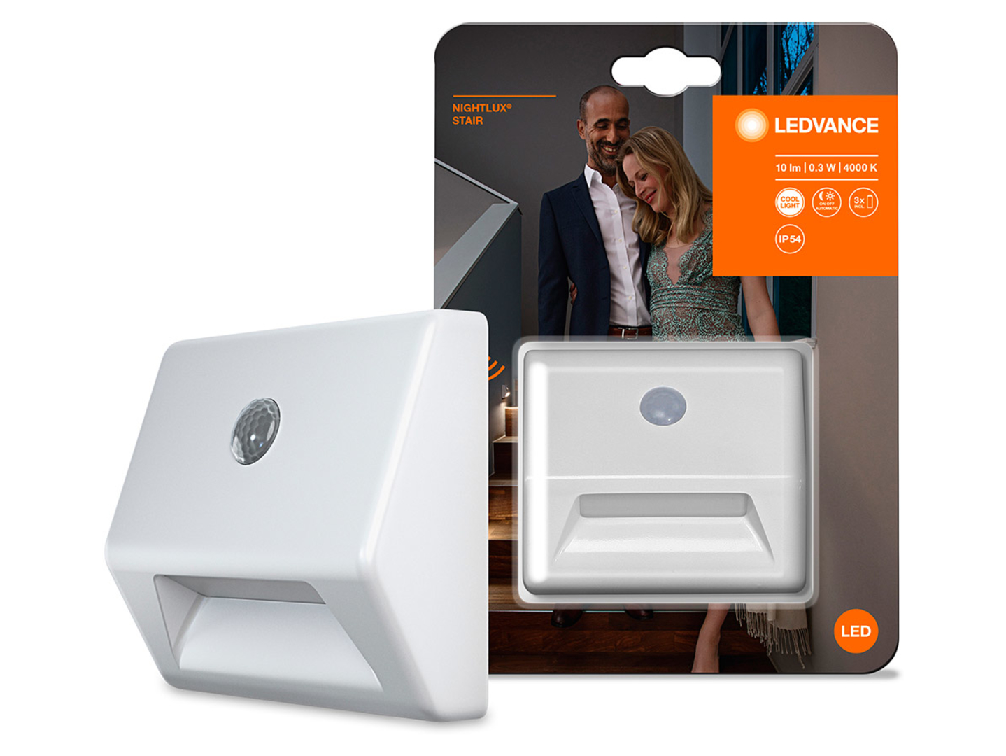 Lampka dziecięca Nightlux LED z czujnkiem dnia i nocy biała