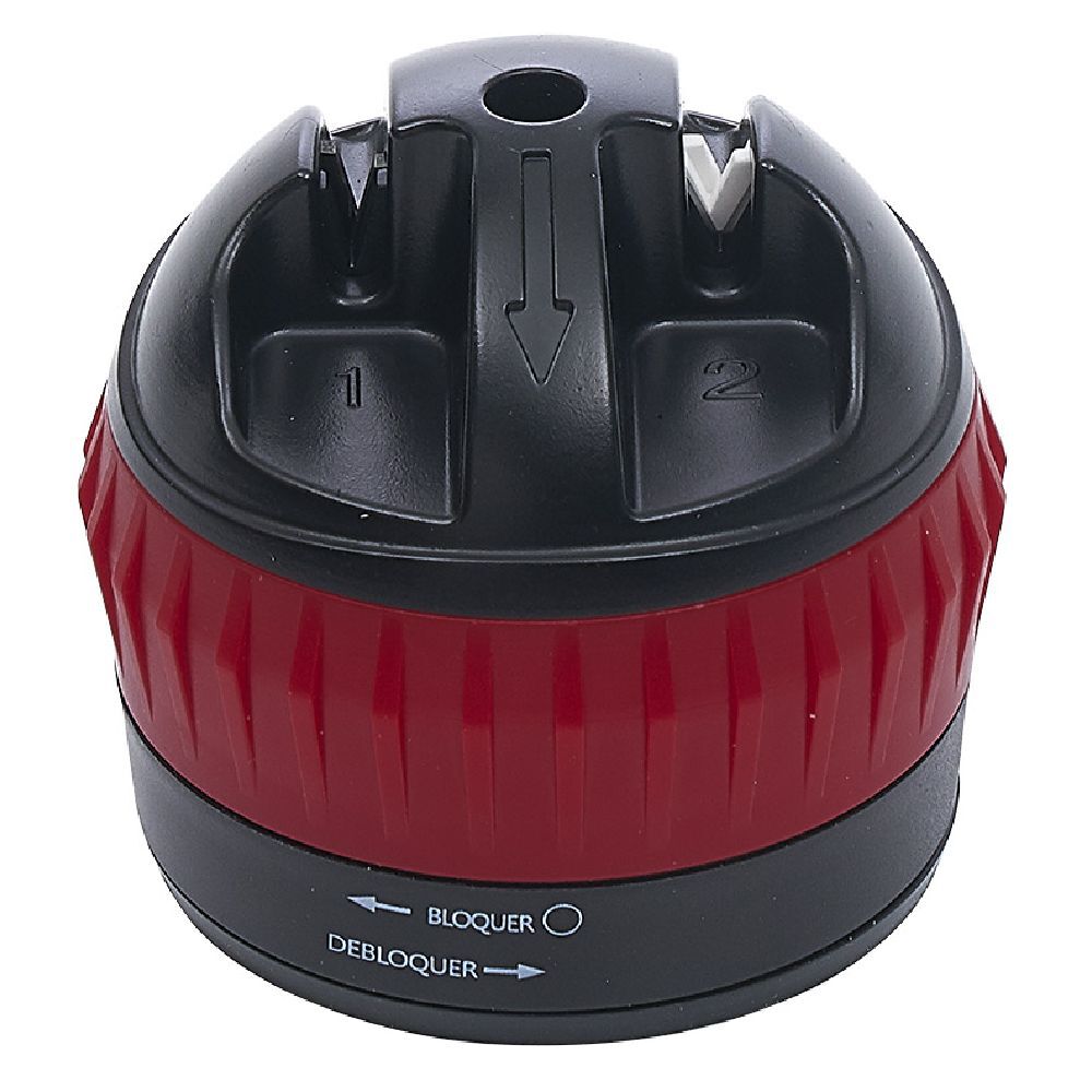 Aiguiseur couteau double position rouge et noir
