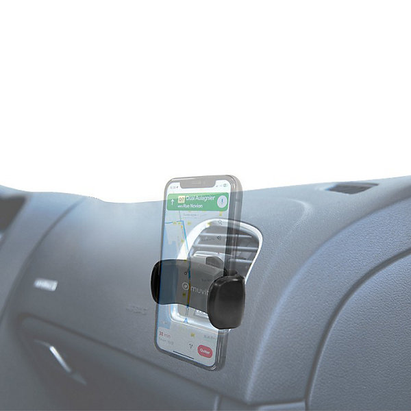 Muvit Support Voiture Universel Grip Rotatif Extensible à 80mm Noir