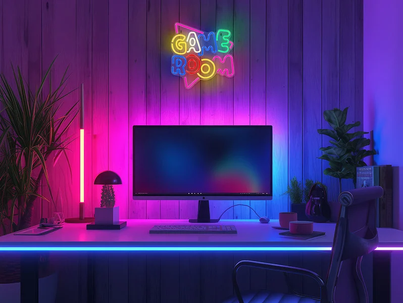 Kinkiet neonowy dziecięcy Game Room LED mix kolorów