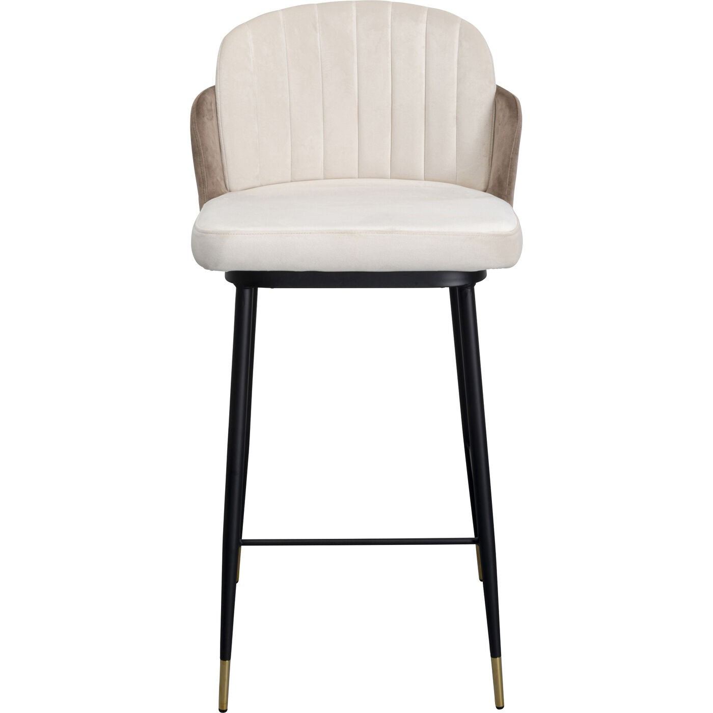 Kare Design Barkruk Hojas - fluweel - beige en taupe