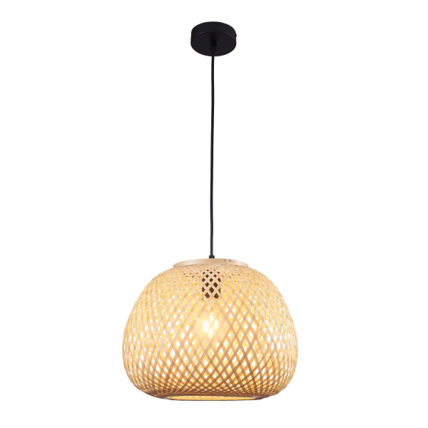Lampa wisząca naturalno-czarna ZANZIBAR 1xE27x20W wym: 120x35x35 cm Polux