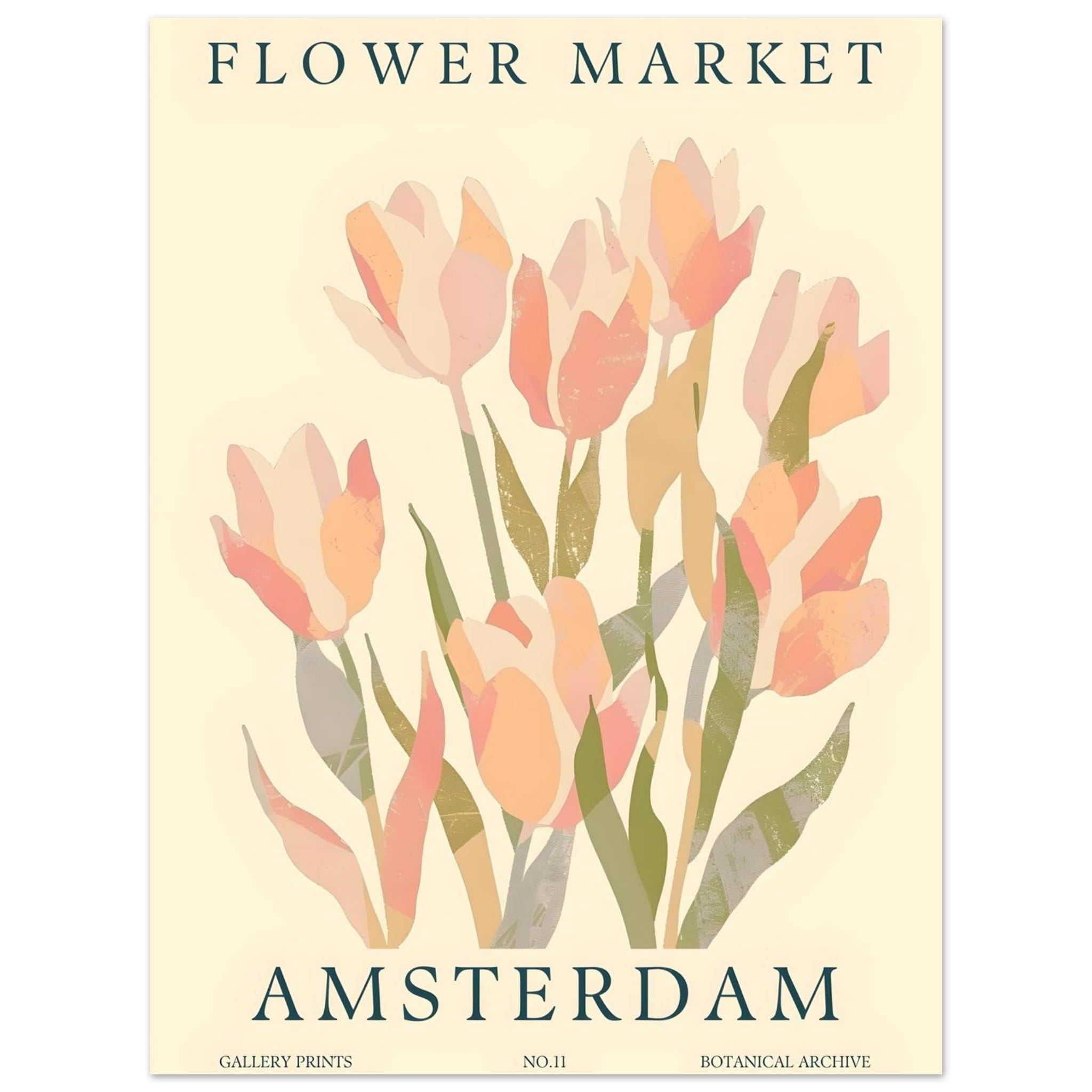Artfulprints Poster Flower market - Amsterdam III  - 30x40 cm - Roze