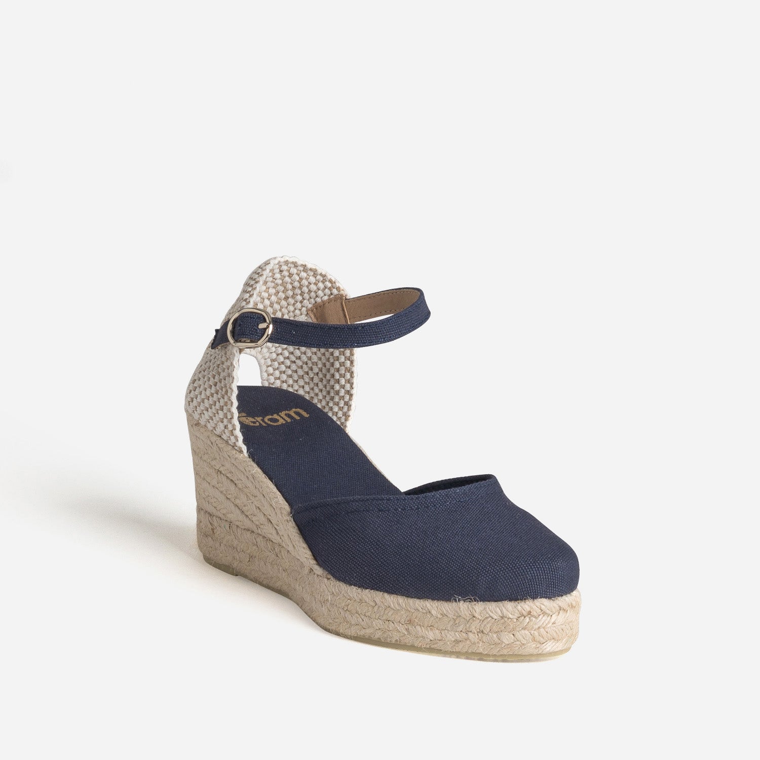 Espadrille compensée marine toile