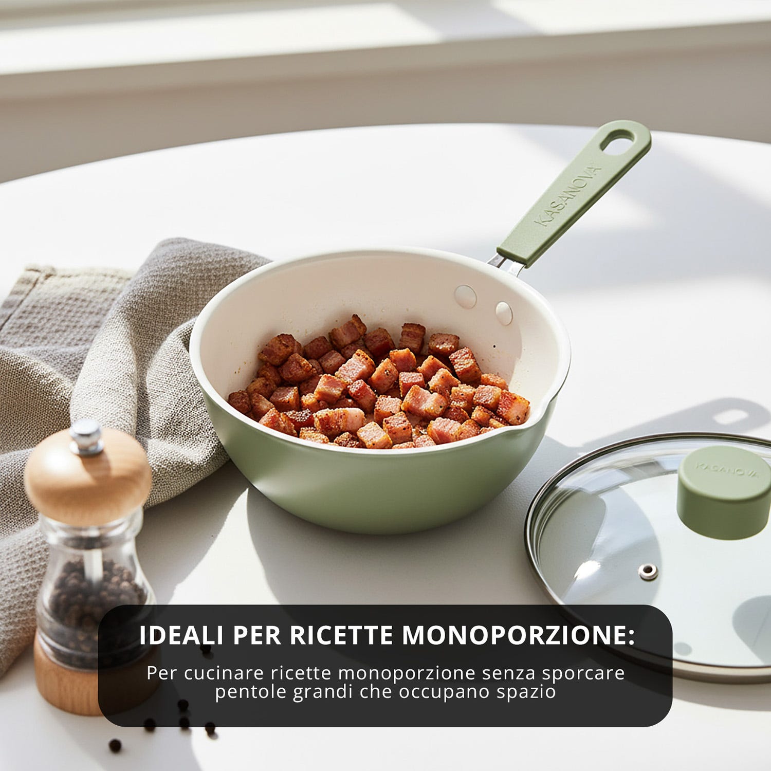 Wok 16 cm Mini Fantasy con coperchio verde