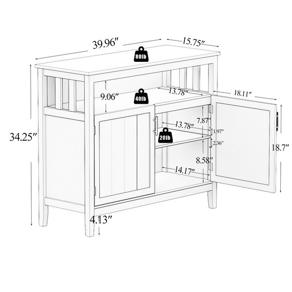 Brown Kitchen Storage Cabinet with Double Shutter Doors