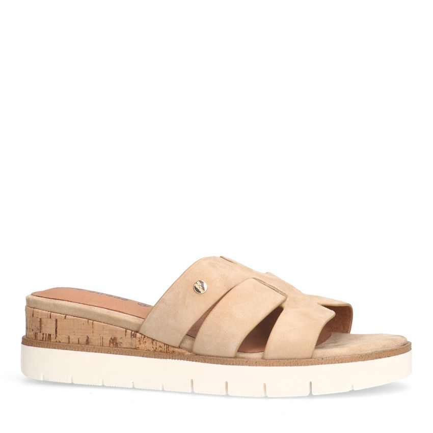 No Stress Beige suède sandalen