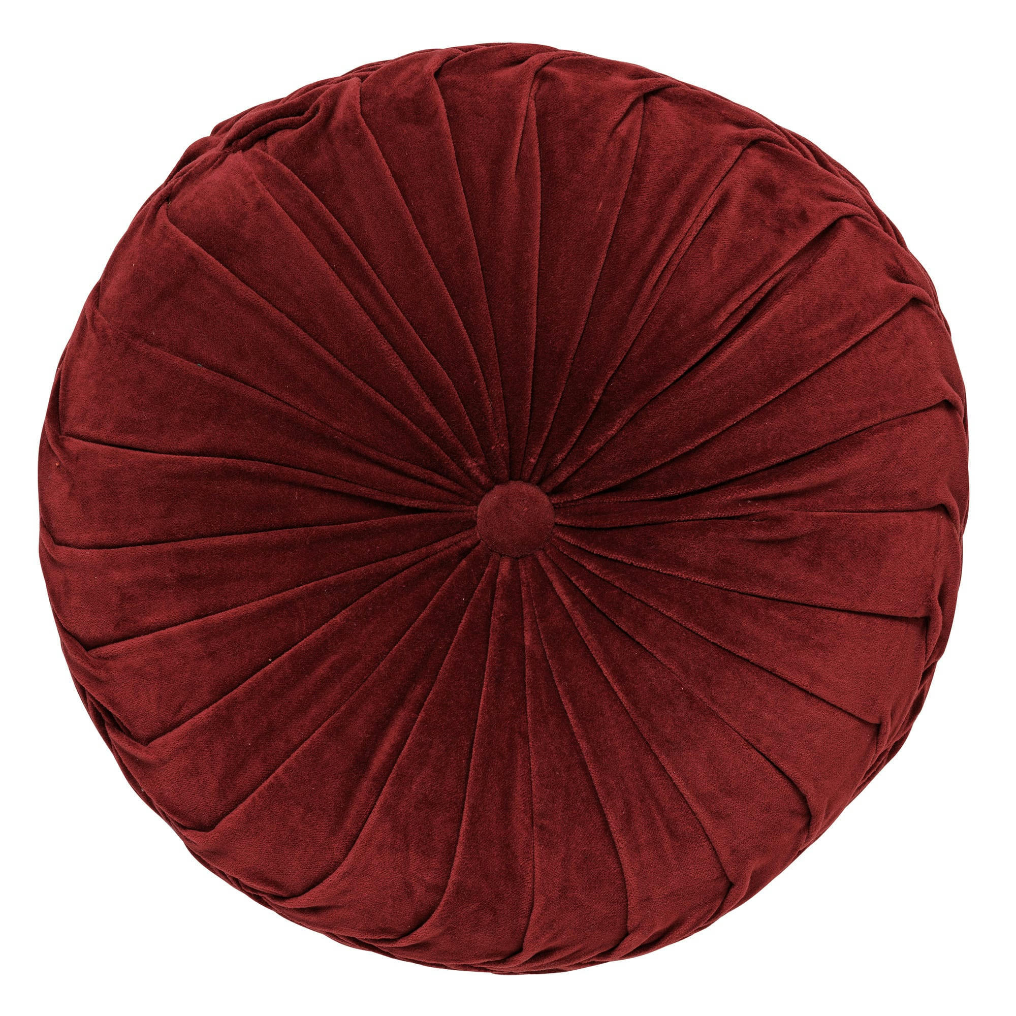 KAJA - Coussin rond jaune en velours 40 cm uni