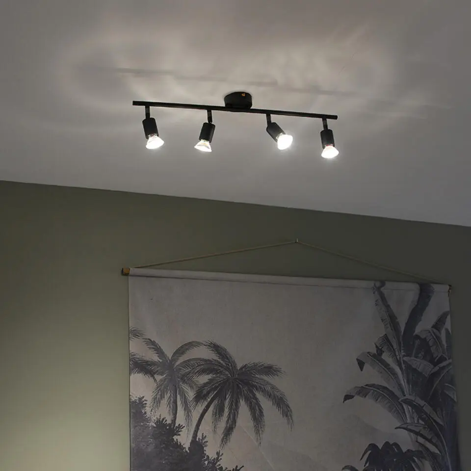 Qazqa verstelbare plafondspot jeany zwart gu10