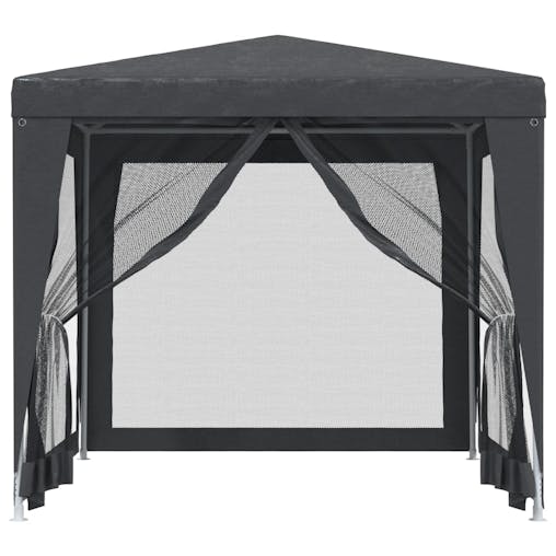NNEVL Party Tent with 4 Mesh Sidewalls Anthracite 2.5x2.5 m HDPE