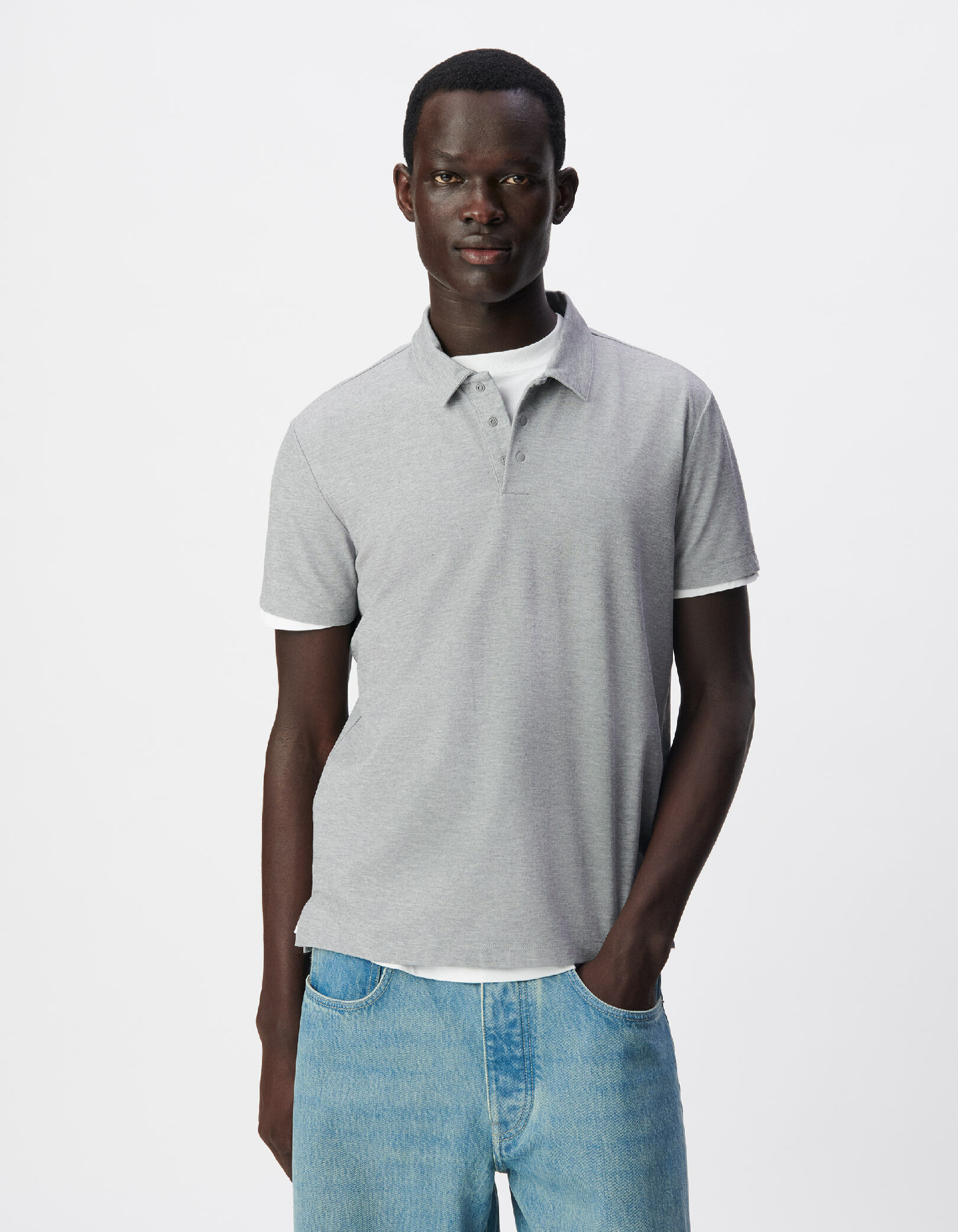 Polo manches courtes gris DRY FAST Homme