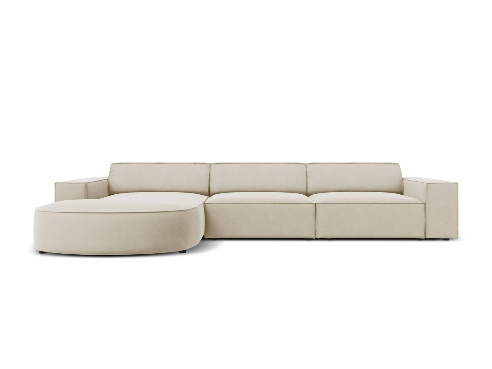 Micadoni 5-zits hoekbank Jodie velvet links rond