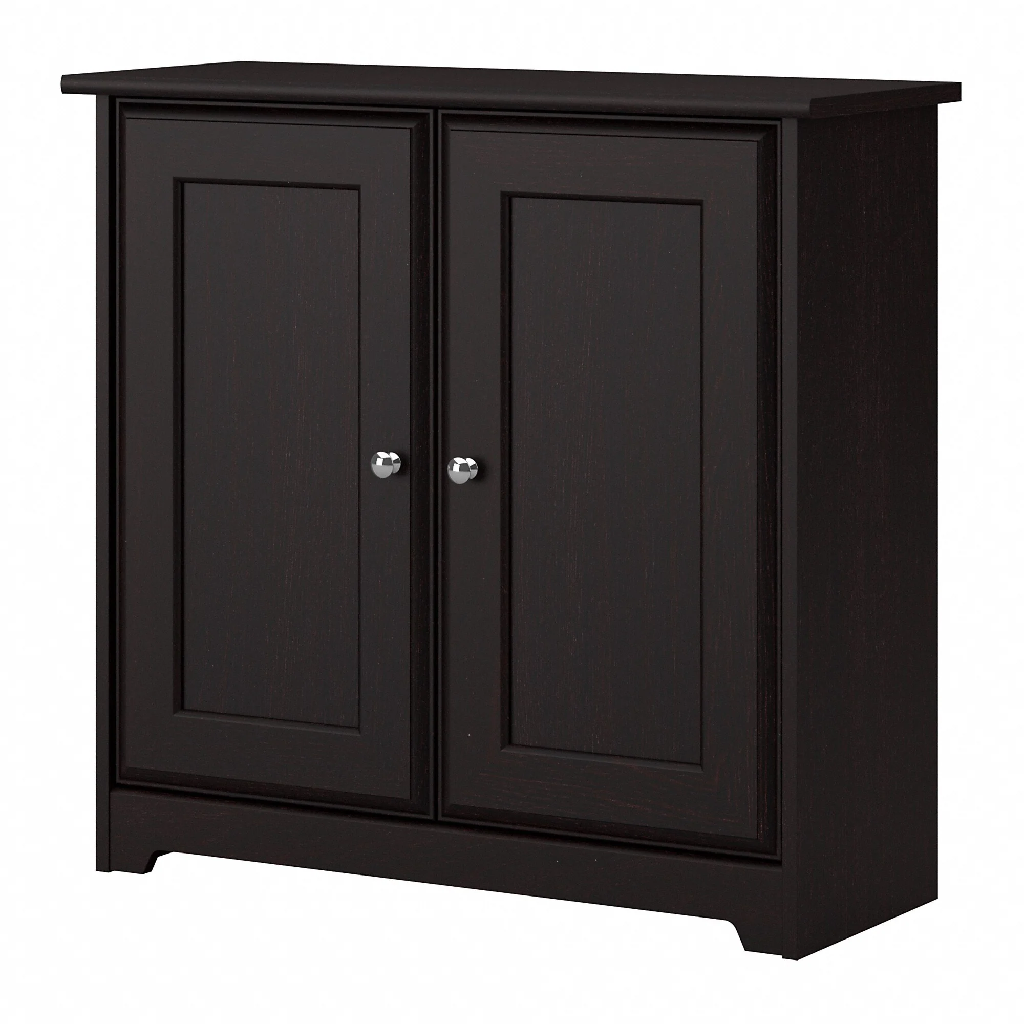 Cabot Espresso Oak Low Storage Cabinet with Doors - 31.38L x 12.40W x 30.20H