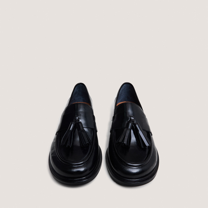 Mocassins à pampillesen cuir noir | DAMANDE