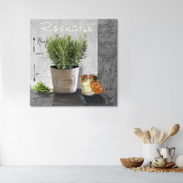 Feeby Obraz na płótnie, Rozmaryn przyprawy do kuchni 30x30