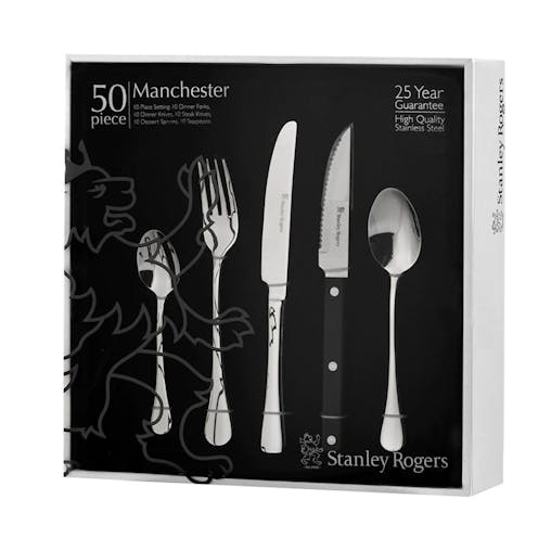 Stanley Rogers 50 Piece Stainless Steel Manchester 50Pc Cutlery Set