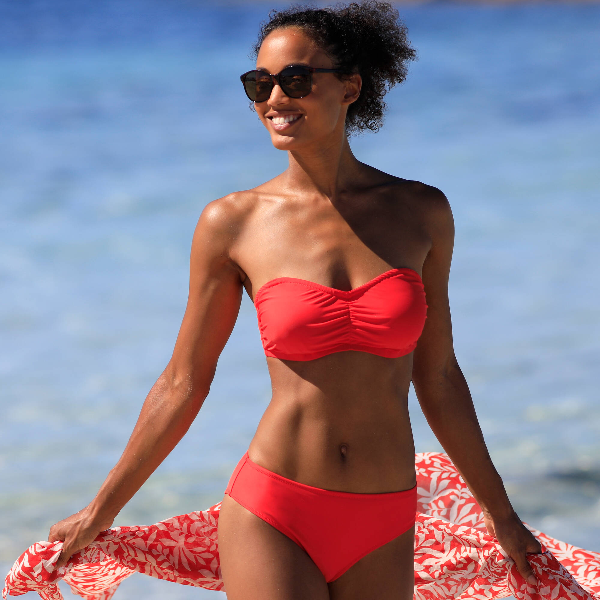 Bas de maillot de bain forme midi uni Solaro