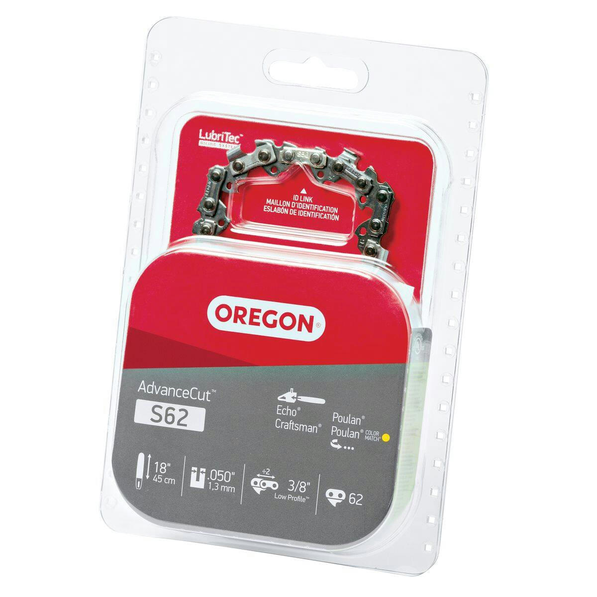 Oregon AdvanceCut S62 Chainsaw Chain, Fits Various Brands & Models, 18-in